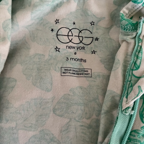 GUC EGG NY PALM LEAF PAJAMAS 3-6 mos - Picture 2 of 2